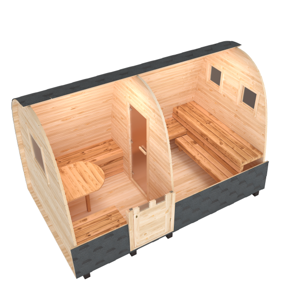 Fasssauna / Gartensauna / Banja / Viking 4,0 m mit Vorraum